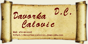 Davorka Ćalović vizit kartica
